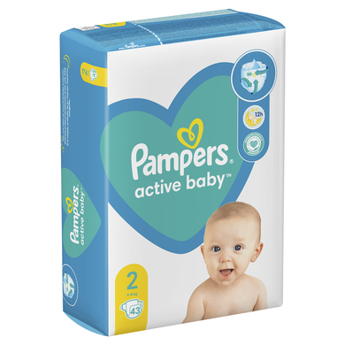 Pampers Active Baby, scutece marimea 2, 4-8 kg, 43 buc.