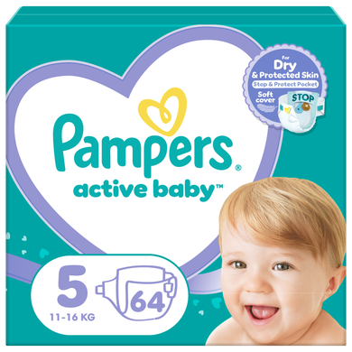 Pampers Active Baby, scutece marimea 5, 11-16 kg, 64 buc.