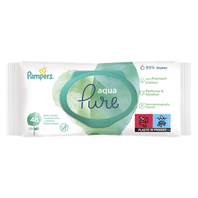 Pampers Aqua Pure Baby Wipes, 3 pachete, 144 buc.