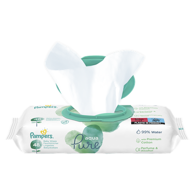 Pampers Aqua Pure, servetele umede, 9 pachete de 48 servetele, 432 buc.