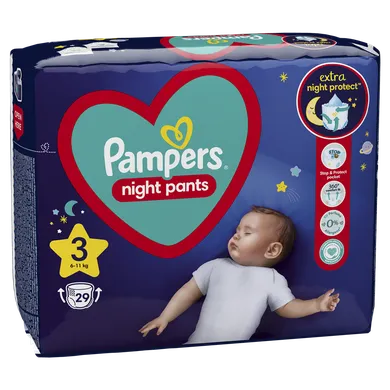 Pampers Night Pants, scutece-chilotel de noapte marimea 3, 6-11 kg, 29 buc.