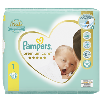 Pampers Premium Care, scutece marimea 1, 2-5 kg, 78 buc.