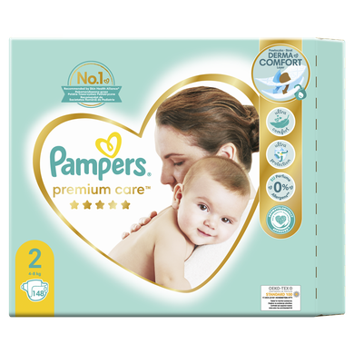 Pampers Premium Care, scutece marimea 2, 4-8 kg, 148 buc.