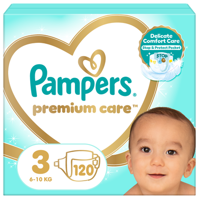 Pampers Premium Care, scutece marimea 3, 5-9 kg, 120 buc.