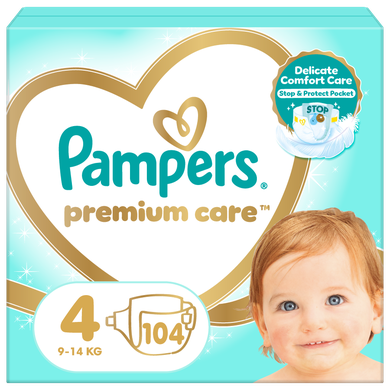 Pampers Premium Care, scutece marimea 4, 9-14 kg, 104 buc.