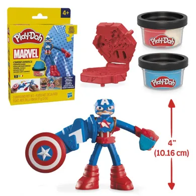 Play-Doh, Marvel, Captain America, figurina si accesorii, set creativ