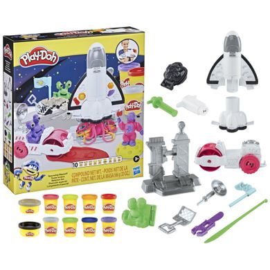 Play-Doh, Spaceship Blastoff, 10 cutie si accesorii, set creativ