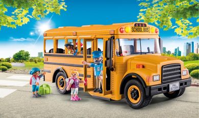 Playmobil, City Life, Autobuz scolar: US School Bus, set de joaca, 71094
