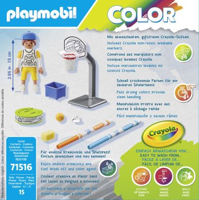 Playmobil, Color, Skater cu minge de baschet, 71516