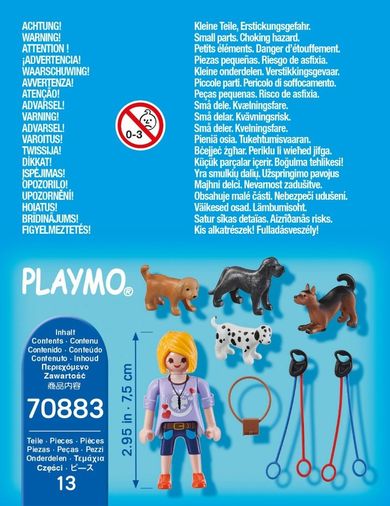 Playmobil, Special Plus, Femeia cu catelusi la plimbare, set de joaca, 70883