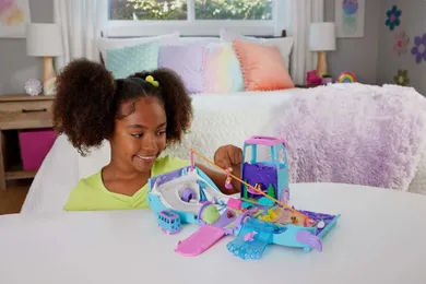 Polly Pocket, Pet Mobile Adventure, set de joaca cu figurine si accesorii