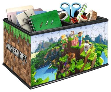 Ravensburger, Minecraft, cutie de rechizite scolare, puzzle 3D, 216 piese
