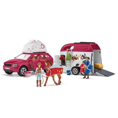 Schleich, Horse Club, Aventura cu masina si remorca pentru cal, set, 42535