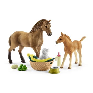 Schleich, Horse Club, Piel Quarter, cal si manz, set, 42432