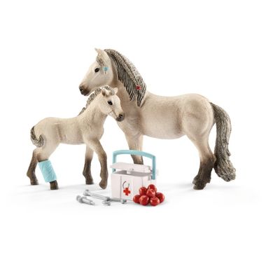 Schleich, Horse Club, Trusa de prim ajutor, cal si manz islandez, set, 42430