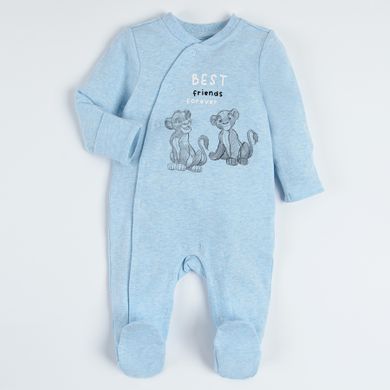 Set pentru baieti, Caciula, Body cu maneca lunga, Pijama tip salopeta, mix de culori, imprimeu Lion King
