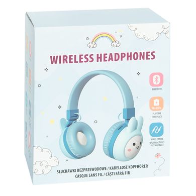 Smiki, Iepuras, casti wireless, supraauriculare, albastru