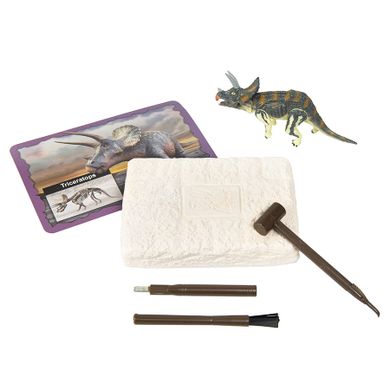 Smiki, Schelet stralucitor, Triceratops, kit excavare, set de stiinta