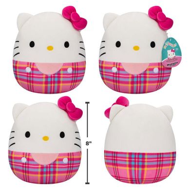Squishmallows, Hello Kitty, Sanrio Plaid, jucarie de plus, 20 cm, 1 buc.