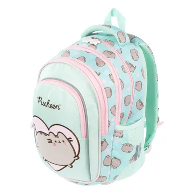 St.Majewski, Pusheen, rucsac pentru scoala, cu 4 compartimente, Mint