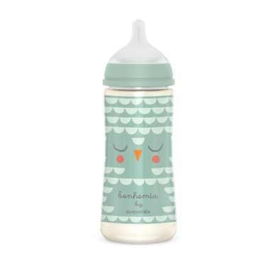 Suavinex, Bonhomia, SX Pro, biberon 360 ml, tetina fiziologica cu debit mare, Bufnita menta