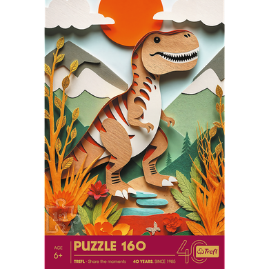 Trefl, 40 Years, Paper Art: Dinozaur, puzzle, 160 piese