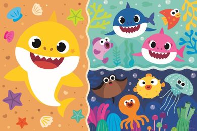 Trefl, Baby Shark, Super Giant, puzzle, 15 piese