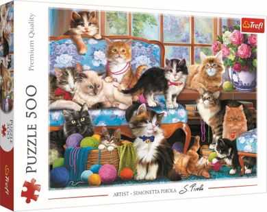 Trefl, Familia de pisici, puzzle, 500 elemente