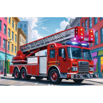 Trefl, Fire Truck, puzzle, 60 piese