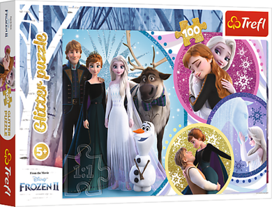 Trefl, Frozen 2, Glitter, In lumina dragostei, puzzle, 100 piese