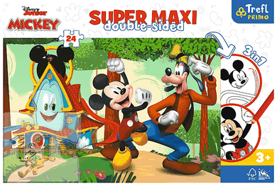Trefl, Mickey Mouse, Casuta vesela si prietenii, puzzle, 24 elemente