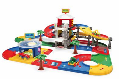 Wader, Mega garaj cu elevator, set pentru joaca cu masinute