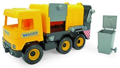 Wader, Middle Truck, masinuta de gunoi, vehicul, 42 cm, galben