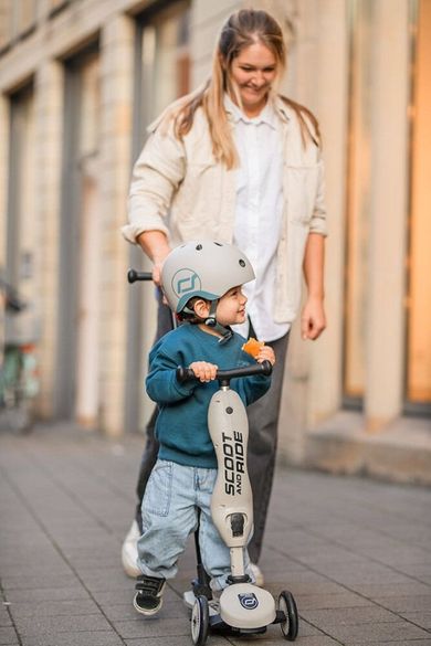 Scoot & Ride, Highwaykick 1 Push and Go, trotineta cu scaun si maner 3 in 1, Ash