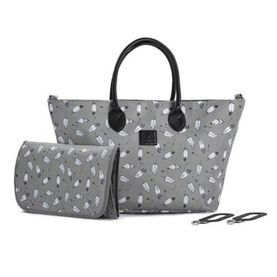 Kinderkraft, Prime, carucior multifunctional 2in1, gri + geanta Mommy Bag