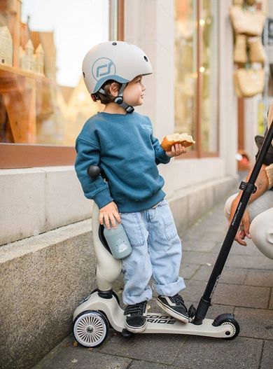 Scoot & Ride, Highwaykick 1 Push and Go, trotineta cu scaun si maner 3 in 1, Ash