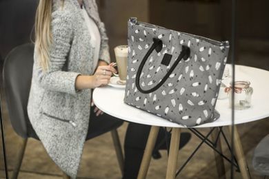 Kinderkraft, Prime, carucior multifunctional 2in1, gri + geanta Mommy Bag