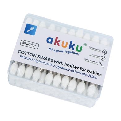 Akuku, betisoare de urechi pentru bebelusi, 60 buc.