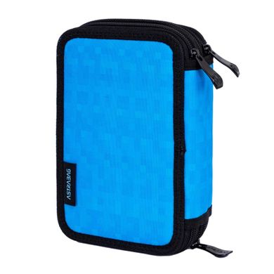 Astrabag, Jumbo, penar cu 3 compartimente, cu rechizite scolare, Blue Pixel