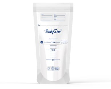 BabyOno, Pungi pentru stocarea laptelui matern 150 ml, 20 buc.