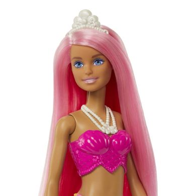 Barbie, papusa sirene, roz-galben coada