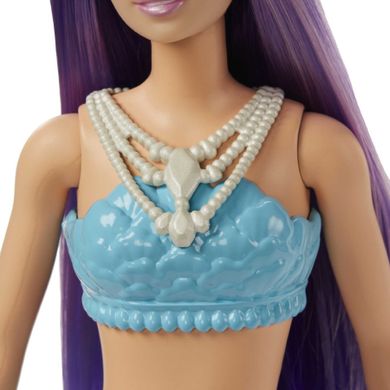 Barbie, papusa sirene, violet-albastru coada