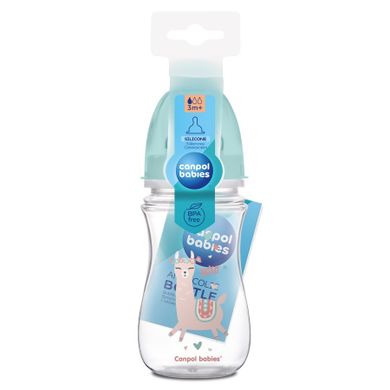 Canpol babies, EasyStart, Exotic Animals, biberon cu gatul larg, verde, 3m+, 240 ml
