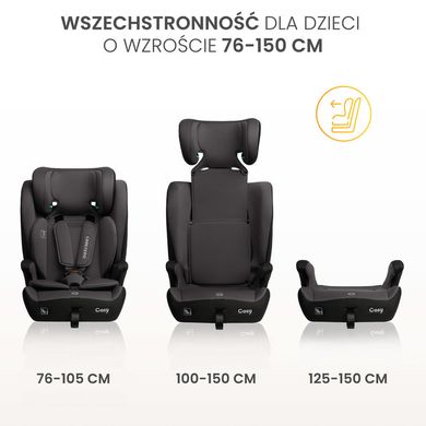 Caretero, Cosy i-Size, scaun auto, gri, 76-150 cm