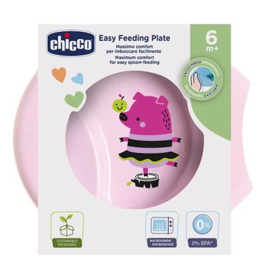 Chicco, farfurie, roz, 6 luni+