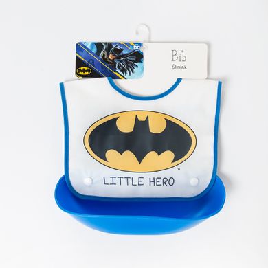 Cool Club, Baveta cu buzunar pentru baieti, albastru, imprimeu Batman