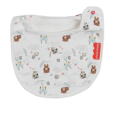 Cool Club, Baveta pentru bebelusi, ecru, verde, imprimeu Fisher-Price, set 3 buc.