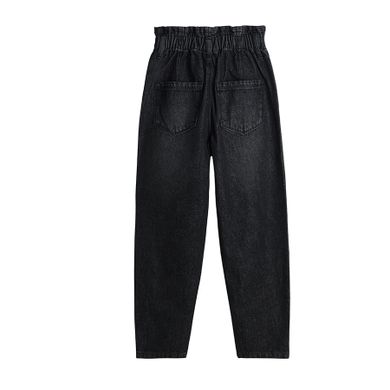 Cool Club, Blugi tip paper bag pentru fete, denim, negri