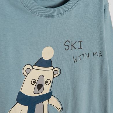 Cool Club, Bluza cu maneca lunga pentru baieti, albastru, imprimeu Ski with me