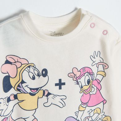 Cool Club, Bluza cu maneca lunga pentru fete, ecru, imprimeu Minnie Mouse